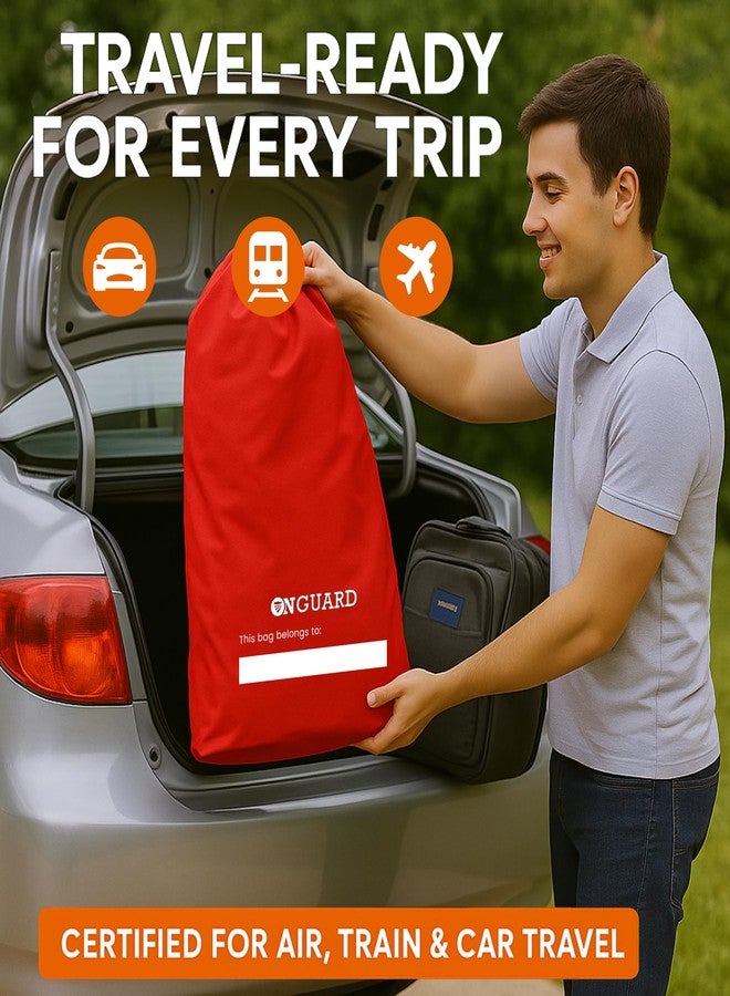ONGUARD Waterproof Single and Double Stroller Bag for Airplane - Travel Stroller Cover for Air Travel and Storage - Gate Check Bag Backpack- Baby Airplane Essentials - Red - Image 3