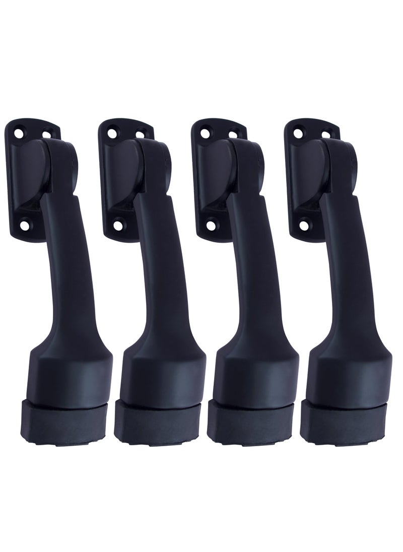 MALAIKAH Malaikah Royal Black Heavy Duty Gate Stopper for The Door with Rubber Grip 5Inch Long Door Stopper for Wooden Door Door Mounted Pack of 4  - Image 1
