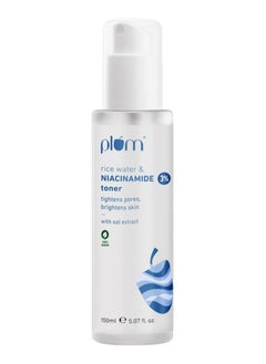 Plum 3% Niacinamide Toner with Rice Water Vitamin B3 with Japanese Fermented Rice Water For Clear Blemish Free Hydrated Skin Suits all skin types 100% Vegan