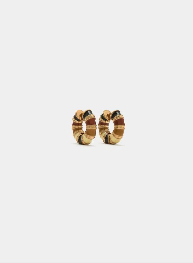 PARFOIS Multicolour Tubular hoop earrings with enamel for Women | Best Price UAE