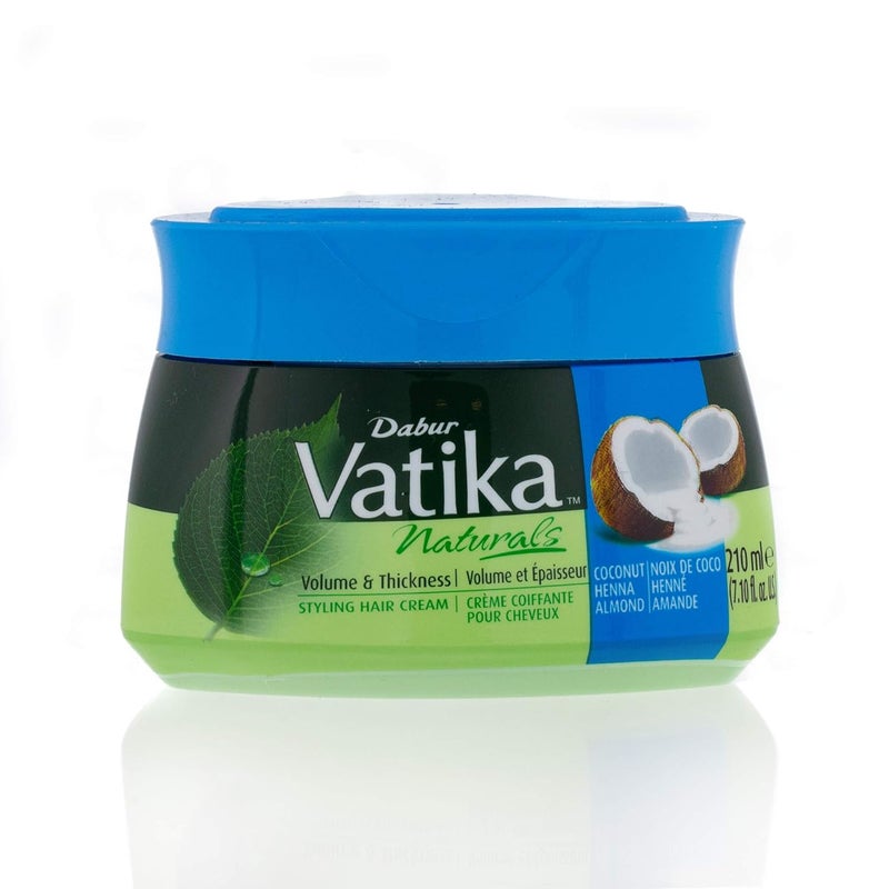 Vatika Naturals Dabur Vatika Naturals Hair Cream Natural Moisturizing Hair Cream for Men and Women with All Hair Types  Short Long Curly Dry or ColorTreated Hair Scalp Hydrating Moisturizer 210ml Coconut