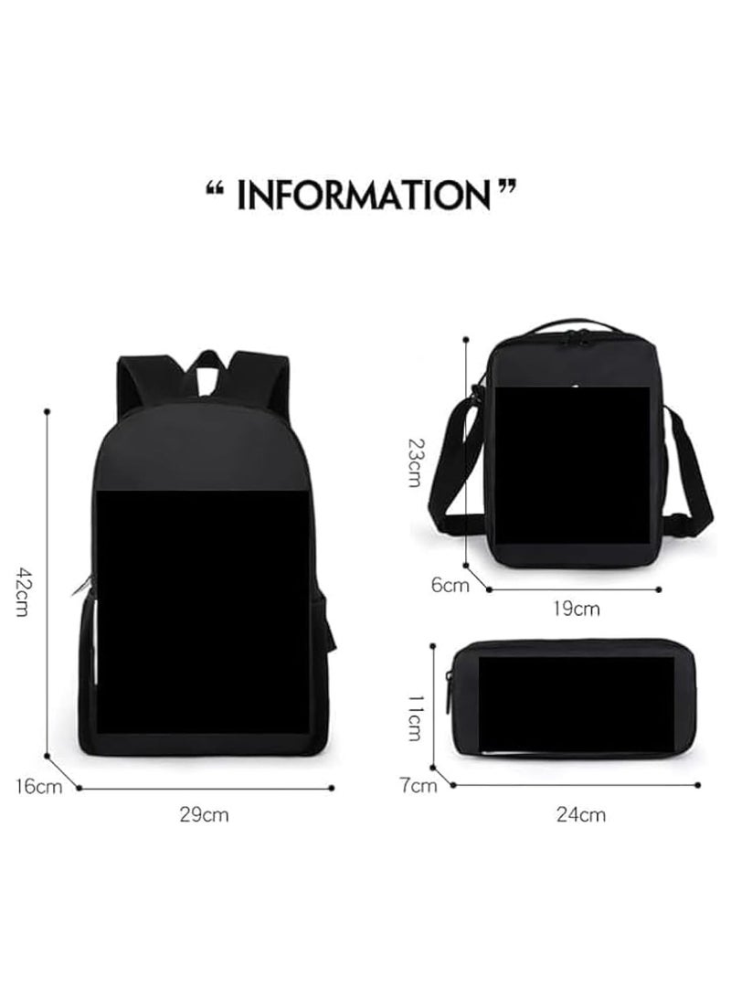 general 3Pcs Backpack Set Spider Man School Backpack Large Capacity Casual Backpack with Lunch Bag and Pencil case for Kids Fans - Image 2