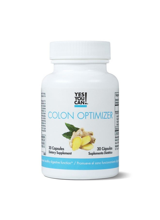 Yes You Can - Probiotics Colon Optimizer Supplement Gut Health And Stomach Supplement For Men And Women Organic Probiotics With Ginger And Peppermint For Digestive Health 30 Capsules 1 Pack - Image 1