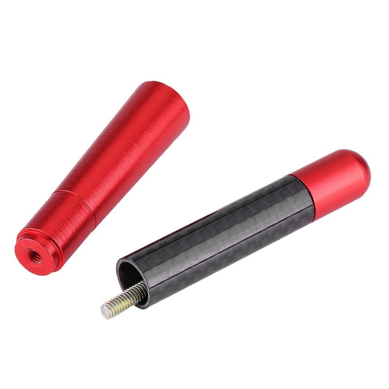 Red Carbon Fiber Short Car Antenna 12cm Universal Aluminum Alloy Easy Installation - Image 3