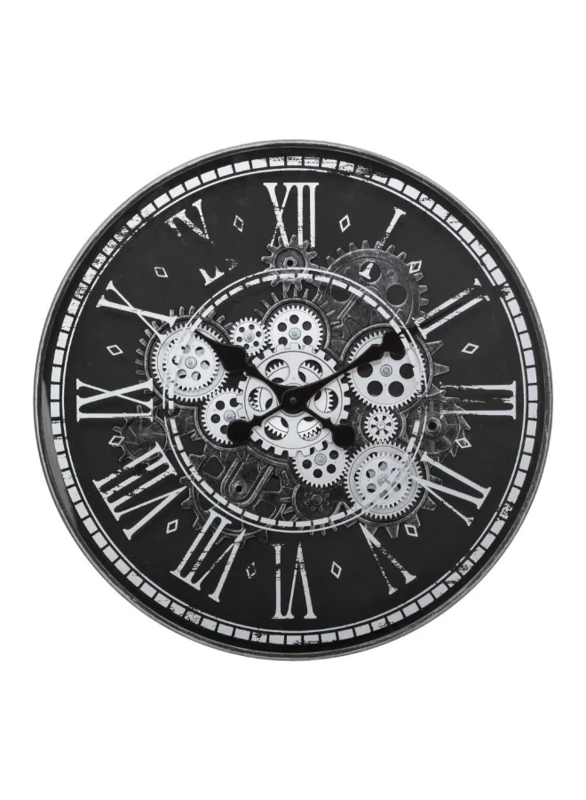 atmosphera Izia Mechanical Gear Round Wall Clock Black and White 51 cm 187964