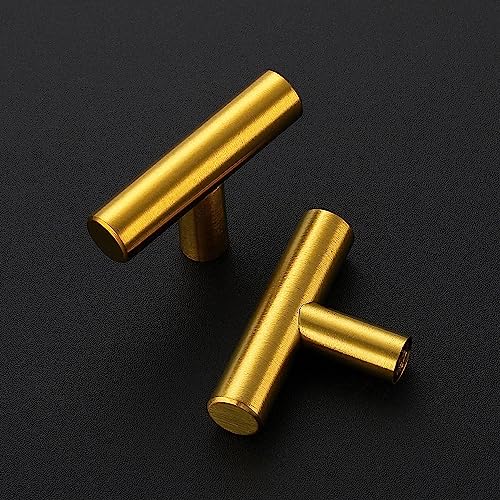 Ravinte Decor 25 Pack Brushed Brass Cabinet Knobs Kitchen Cabinet Knobs Gold Cabinet Pulls for Kitchen Cabinet Drawer Stainless Steel Dresser Knobs for Cabinet Hardware 2in Length Single Hole T Bar - Image 3