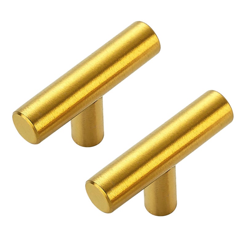 Ravinte Decor 25 Pack Brushed Brass Cabinet Knobs Kitchen Cabinet Knobs Gold Cabinet Pulls for Kitchen Cabinet Drawer Stainless Steel Dresser Knobs for Cabinet Hardware 2in Length Single Hole T Bar - Image 2
