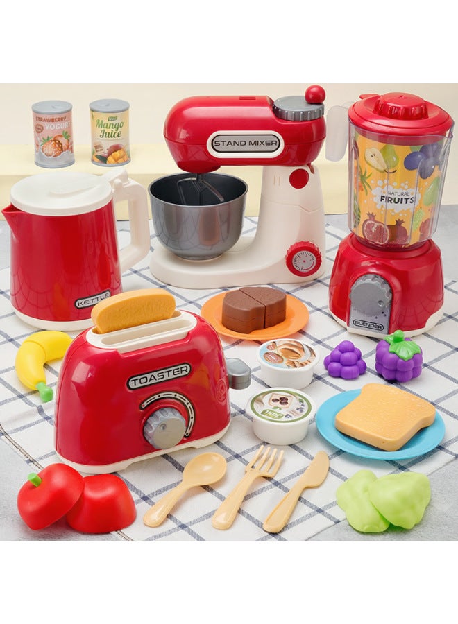 Kitchen Toys Suit Children's Simulation Small Household Appliances Cooking Kitchenware Kindergarten Play House Baby Cooking 3 To 6 Years Old-Color:Rice Cooker Set Of 18 gift Box】 - Image 3