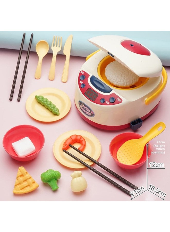 Kitchen Toys Suit Children's Simulation Small Household Appliances Cooking Kitchenware Kindergarten Play House Baby Cooking 3 To 6 Years Old-Color:Rice Cooker Set Of 18 gift Box】 - Image 1