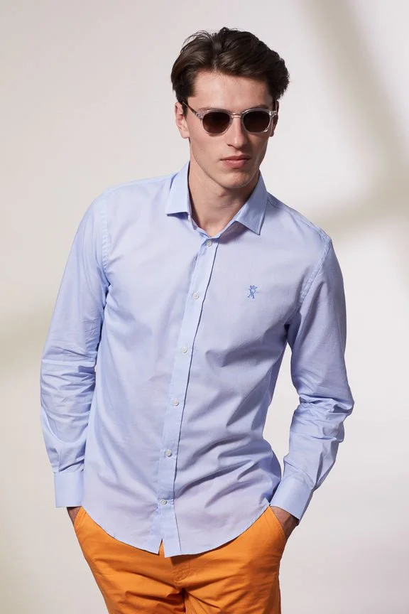 Vicomte A. Conrad Sky Blue Shirt Print Dots 100% Cotton