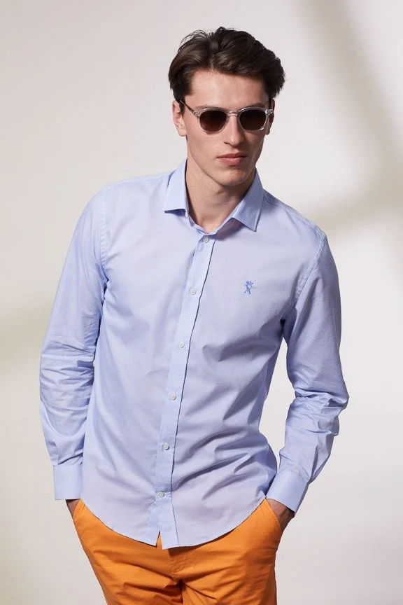 فيكونت أ. قميص كونراد سماوي بطبعات نقاط 100% قطن