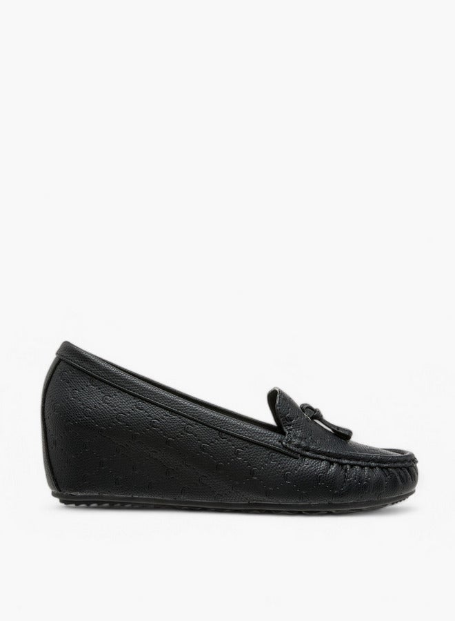 Le Confort Monogram Embossed Moccasins with Wedge Heels  - Image 3