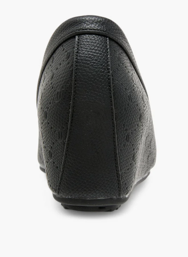 Le Confort Monogram Embossed Moccasins with Wedge Heels