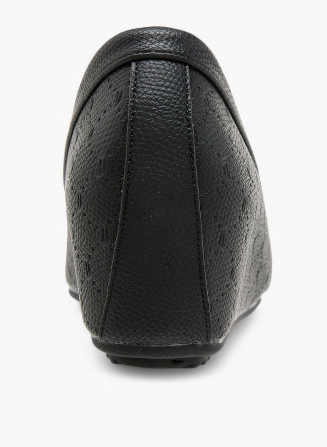 Le Confort Monogram Embossed Moccasins with Wedge Heels  - Image 5