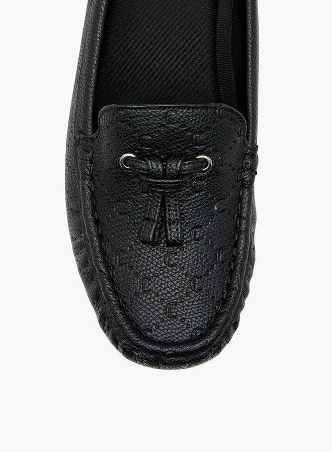 Le Confort Monogram Embossed Moccasins with Wedge Heels - Image 4