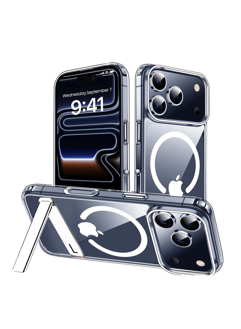 اووكاي جراب مغناطيسي لهاتف iPhone 17 Pro Max، [متوافق مع Magsafe] [حماية من السقوط بدرجة عسكرية] مع حامل غير مرئي جراب نحيف مقاوم للصدمات لهاتف iPhone 17 Pro Max (شفاف) - Image 1