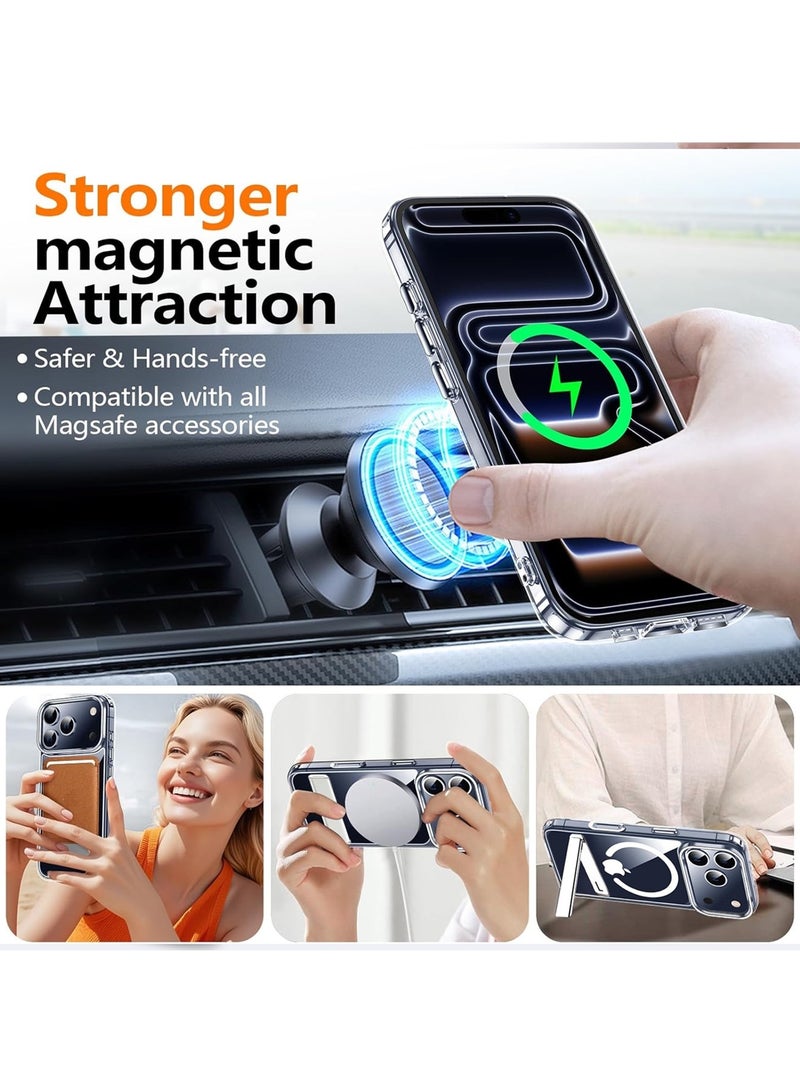 اووكاي جراب مغناطيسي لهاتف iPhone 17 Pro Max، [متوافق مع Magsafe] [حماية من السقوط بدرجة عسكرية] مع حامل غير مرئي جراب نحيف مقاوم للصدمات لهاتف iPhone 17 Pro Max (شفاف) - Image 5