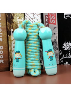 Kids Cartoon Wooden Jump Rope for Beginners Blue Prince