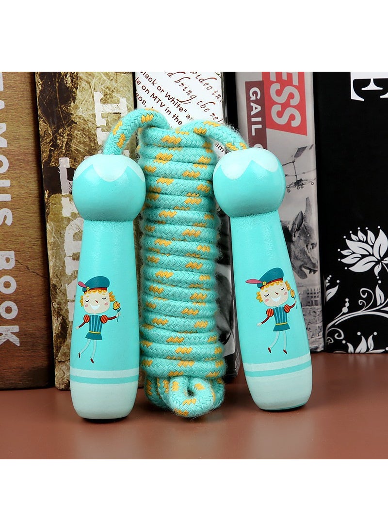 Generic - Kids Cartoon Wooden Jump Rope for Beginners Blue Prince - Image 1