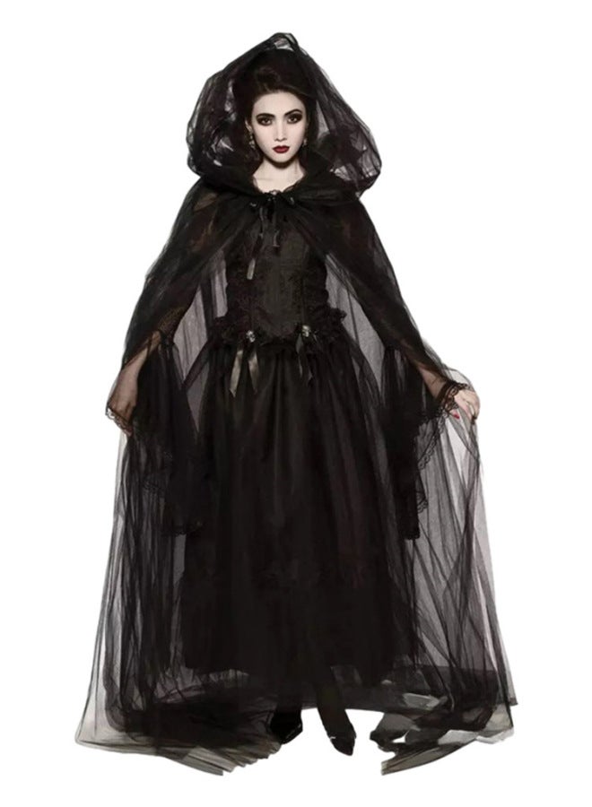 Black Cape - Black Swan Performance Cape - 1811 - Stage Costume, Dark Style Cape, Dance Performance, Cosplay Party, Evening Gown Cape - Image 3