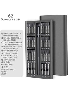 Arabest Precision Screwdriver Set 63 In 1 Magnetic Driver Bits Small Mini Pocket Screwdriver Tool Band Aluminum Case Repair Kit For Electronics Smartphone Watch Glasses  - Image 2