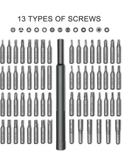 Arabest Precision Screwdriver Set 63 In 1 Magnetic Driver Bits Small Mini Pocket Screwdriver Tool Band Aluminum Case Repair Kit For Electronics Smartphone Watch Glasses  - Image 3