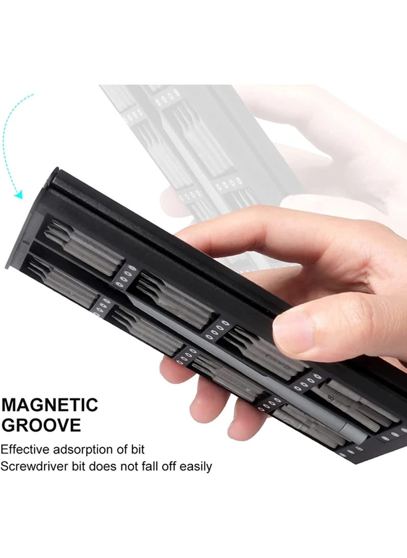 Arabest Precision Screwdriver Set 63 In 1 Magnetic Driver Bits Small Mini Pocket Screwdriver Tool Band Aluminum Case Repair Kit For Electronics Smartphone Watch Glasses  - Image 4