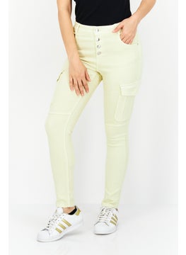 Don't Call Me Jennyfer Women Skinny Fit Textured Cargo Pants, Cream  - Image 1