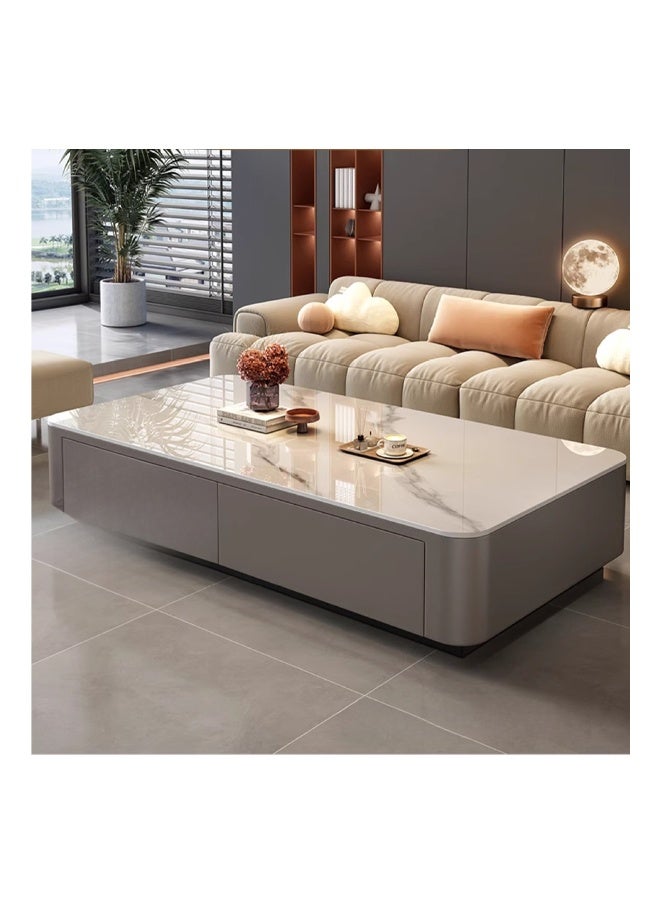 NKX Coffee Table for Living Room Small Household Tea Table Modern light luxury Combination Simple 140*60cm Light Grey - Image 1