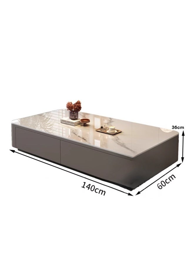 NKX Coffee Table for Living Room Small Household Tea Table Modern light luxury Combination Simple 140*60cm Light Grey - Image 2