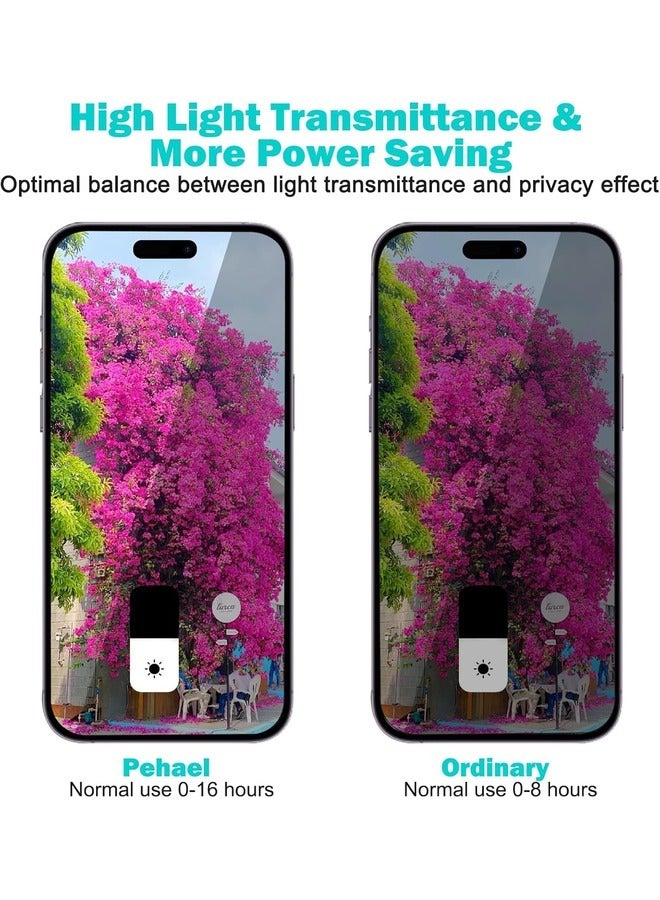 ELTRAZONE [3+3 Pack] Privacy Screen Protector for iPhone 16 Pro Max with Camera Lens Protector | Full Coverage Anti-Spy Tempered Glass Film | 9H Hardness | Enhanced Edge Protection | Easy Installation | Bubble Free [6.9 Inch] - Image 3