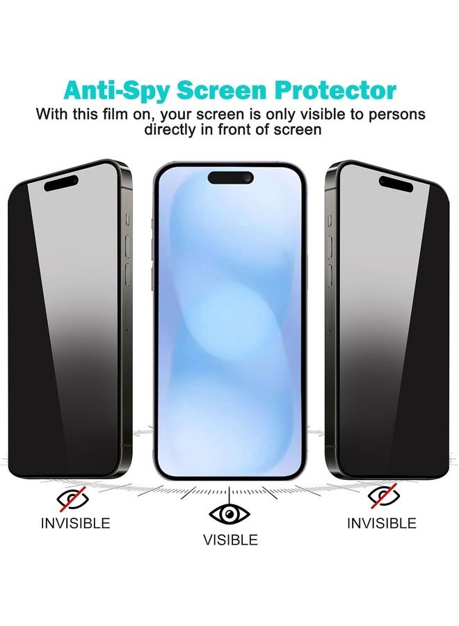 ELTRAZONE [3+3 Pack] Privacy Screen Protector for iPhone 16 Pro Max with Camera Lens Protector | Full Coverage Anti-Spy Tempered Glass Film | 9H Hardness | Enhanced Edge Protection | Easy Installation | Bubble Free [6.9 Inch] - Image 4