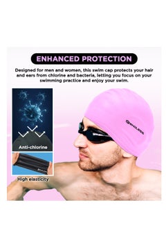 ENDLESS  Comfortable Silicon Swimming Cap with Ergonomic Ear Pockets | Fully Elastic Waterproof Cap for Long and Short Hair with Thicker Edge | For Women and Men  - Image 4