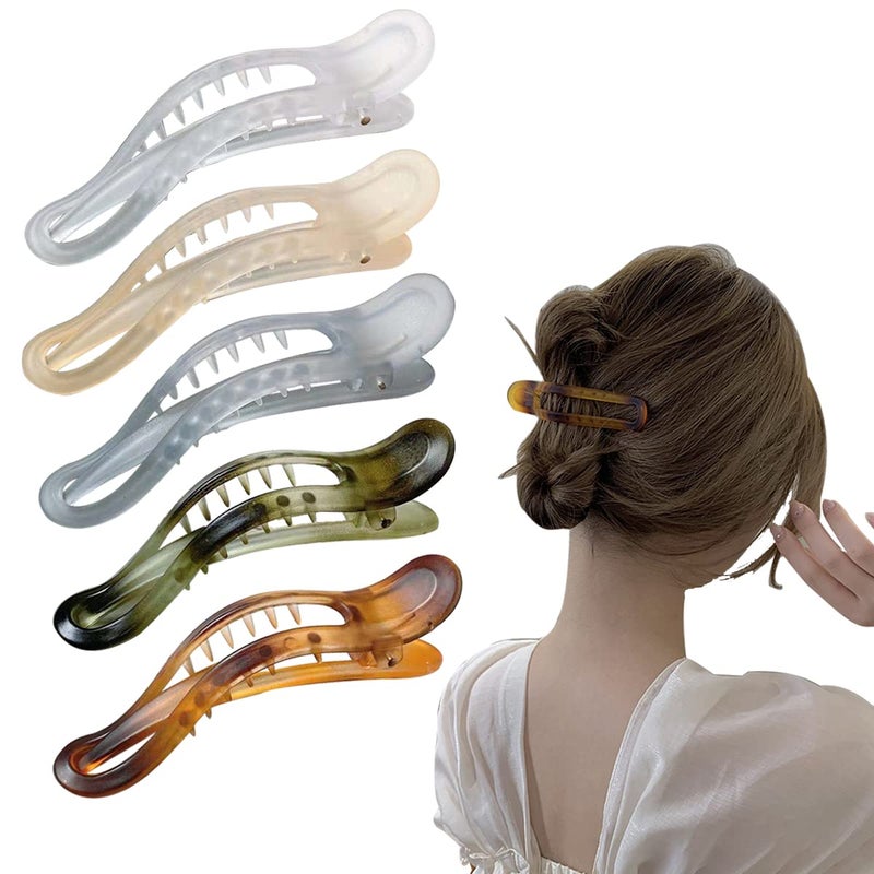 Aaiffey Alligator Hair Clips5 Pcs Matte Premium Strong Shark Alligator Clips NonSlip Professional Hair Styling Clips for Women Salon Hair Clips Suitable for Any Hairstyles
