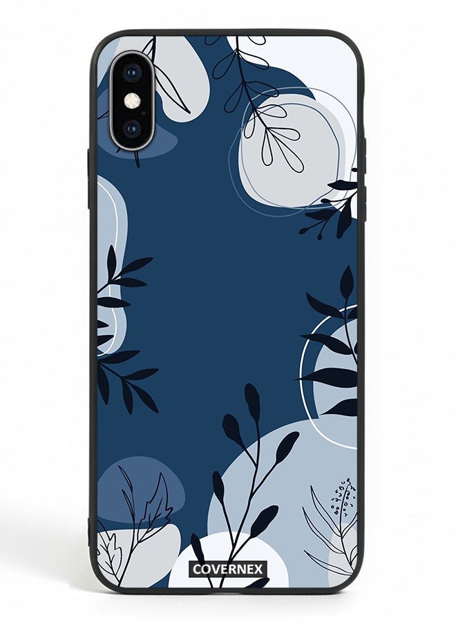 Covernex Apple iPhone Xs Protective Case Cover Printed Featuring Delicate Laf and Plant Outlines - Image 2