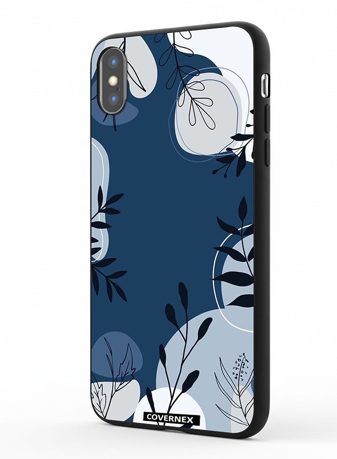 Covernex Apple iPhone Xs Protective Case Cover Printed Featuring Delicate Laf and Plant Outlines - Image 1