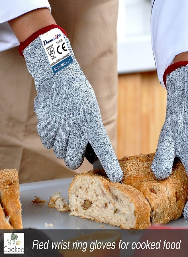 Dowellife 3 Pairs Cut Resistant Gloves Food Grade Level 5 Protection, Safety Kitchen Cuts Gloves for Mandolin Slicing, Fish Fillet, Oyster Shucking, Meat Cutting and Wood Carving (Black Gray, Small) - Image 4