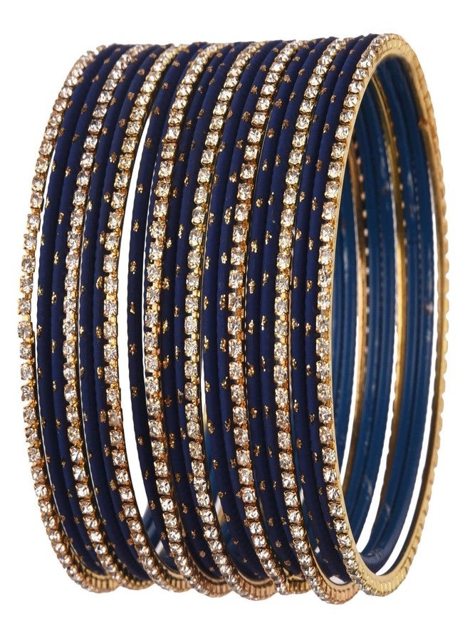 Efulgenz Indian Bangles & Bracelet Set - Wedding Jewelry for Women with Rhinestone CZ & Plain Metal - Image 1