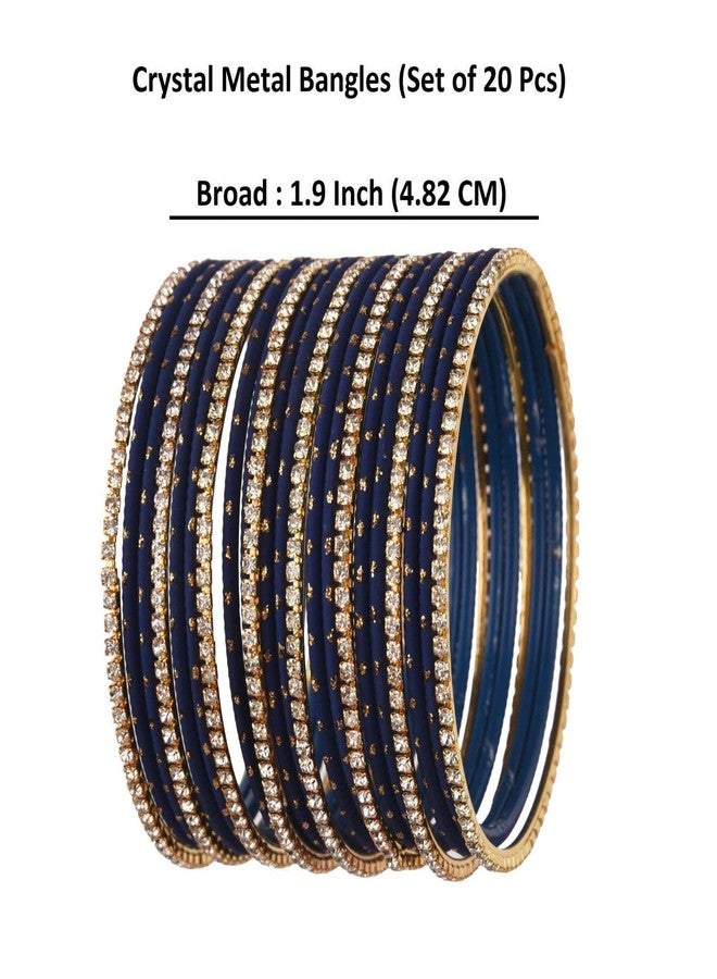 Efulgenz Indian Bangles & Bracelet Set - Wedding Jewelry for Women with Rhinestone CZ & Plain Metal - Image 5
