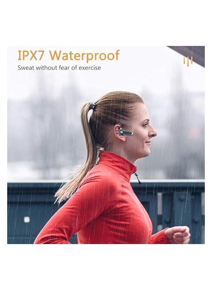 بروماس سماعة رأس بلوتوث - سماعة أذن بلوتوث لاسلكية V5.2 أحادية الأذن مع علبة شحن 800 مللي أمبير في الساعة متوافقة مع Android/iPhone (فضي) - Image 5