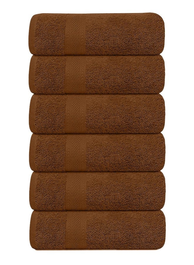 KAHAF COLLECTION مجموعة كهف، عبوة من 6 مناشف حمام، 27 × 54 بوصة، 100% قطن، أكبر حجماً وأخف وزناً، تجف بسرعة، فائقة النعومة والامتصاص، مثالية للحمام (بني، عبوة من 6 (27 × 54 بوصة)) - Image 1