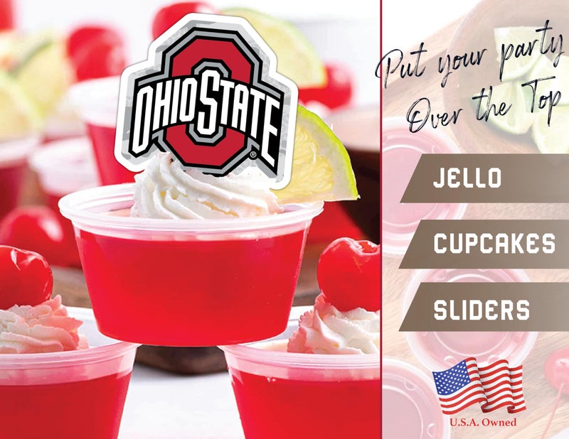 PartyKandy Ohio State Cupcake Toppers (24 Pieces) Ohio State University Party Supplies for OSU Buckeyes Football Tailgating  Birthday Gift  Graduation Party Decorations (Ohio State Buckeyes) - Image 2