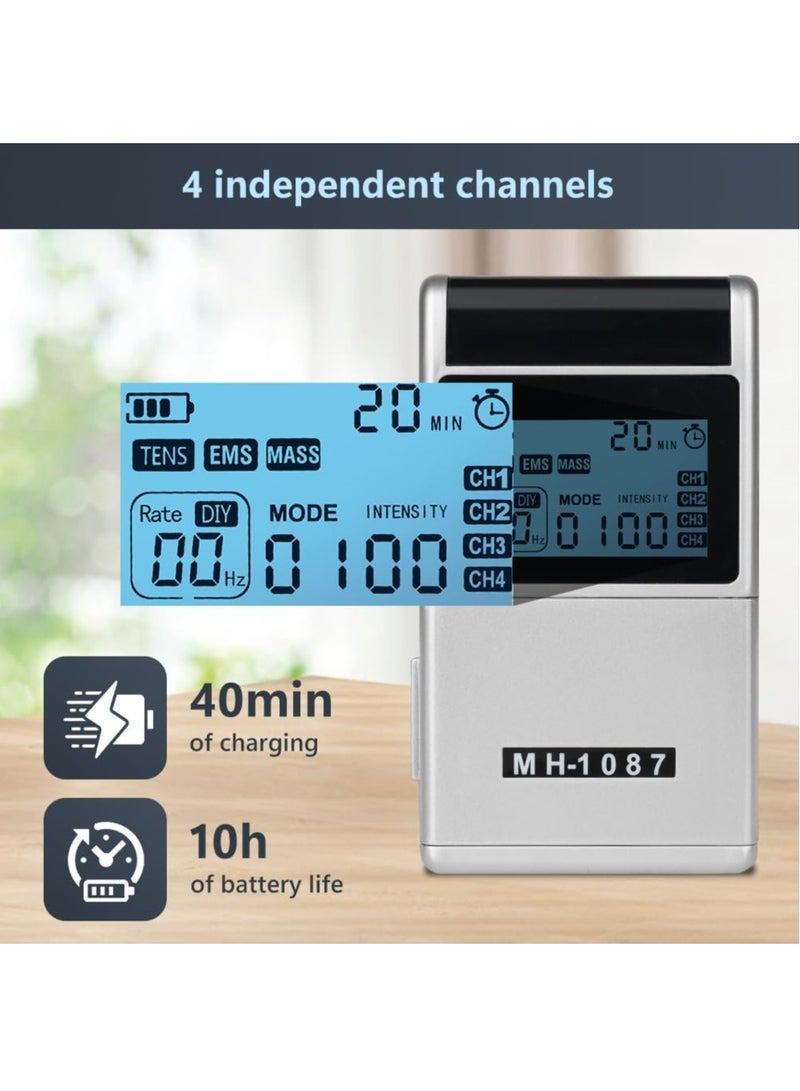 KADIP Rechargeable Tens Unit Muscle Stimulator, 48 Modes EMS TENS Machine with 8 TENS Pads, Meridian Massage Instrument, Pain Relief for Back Neck and Shoulders, Muscle Relaxer, Stim Machine, Electrotherapy - Image 4