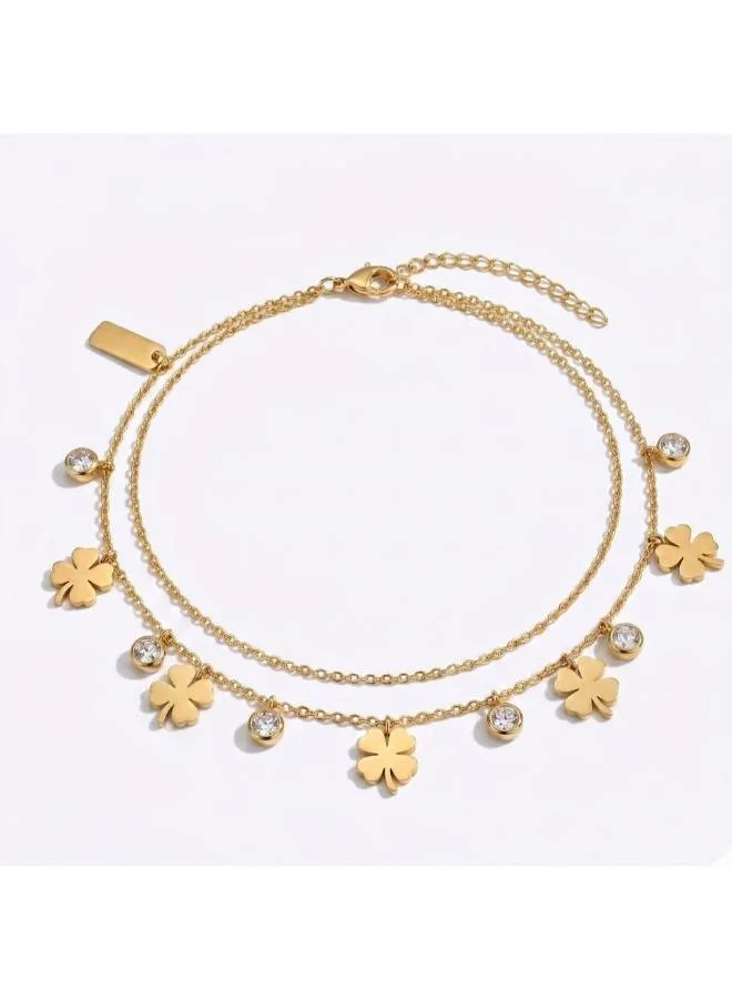 Rovaux Floral Charm Anklet