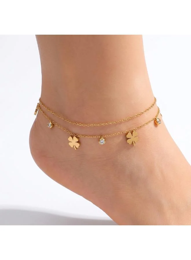 Rovaux Floral Charm Anklet