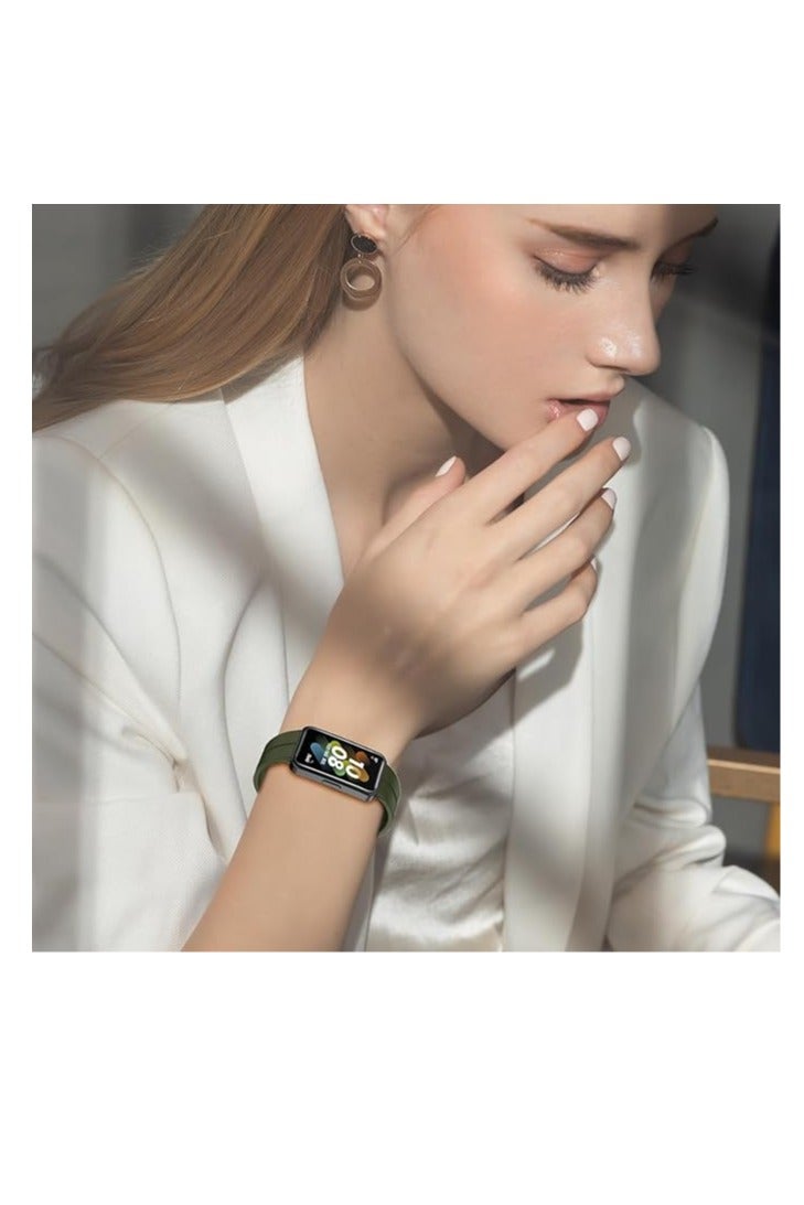 Silicone Strap Compatible with Huawei Band Huawei Band 8/9 Magnetic Metal Stainless Buckle Sport Silicone Strap for Huawei Band 8/9 Band Quick Release Soft Replacment Wristband - Image 3