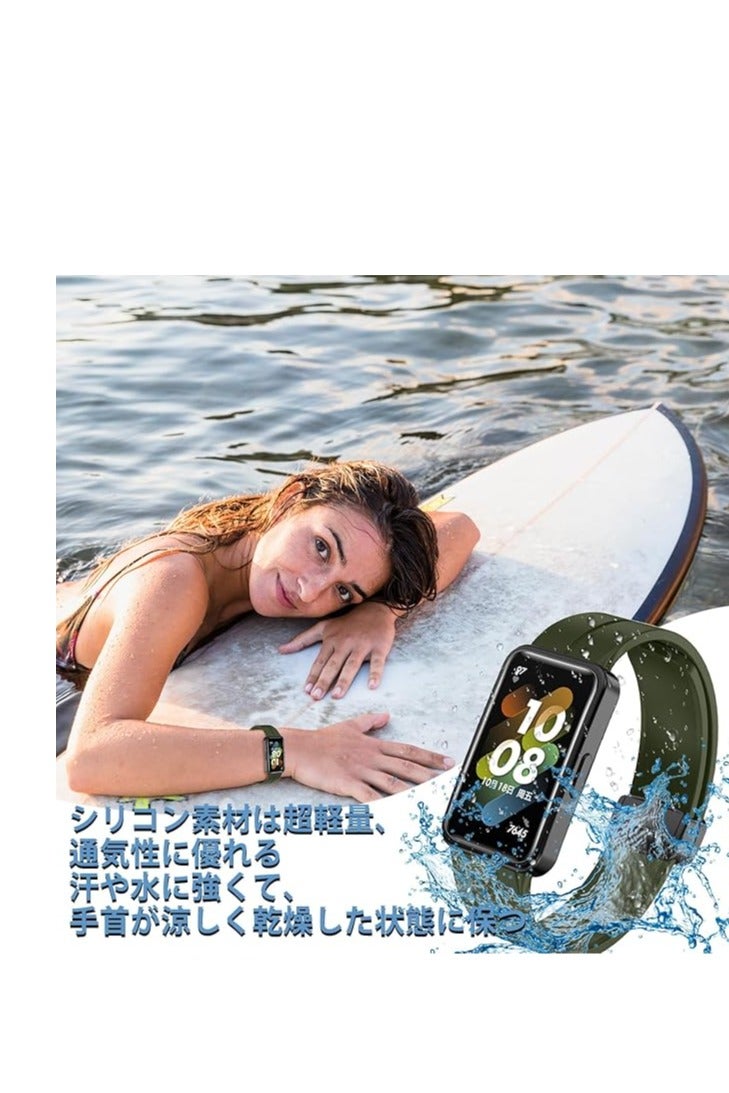 Silicone Strap Compatible with Huawei Band Huawei Band 8/9 Magnetic Metal Stainless Buckle Sport Silicone Strap for Huawei Band 8/9 Band Quick Release Soft Replacment Wristband - Image 4