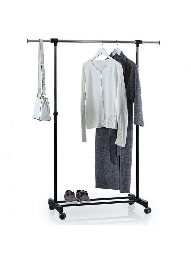 Five Simply Smart Icare Extension Single Rail Garment Rack Black and Silver 167 x 42.5 x 123.5 cm 116531