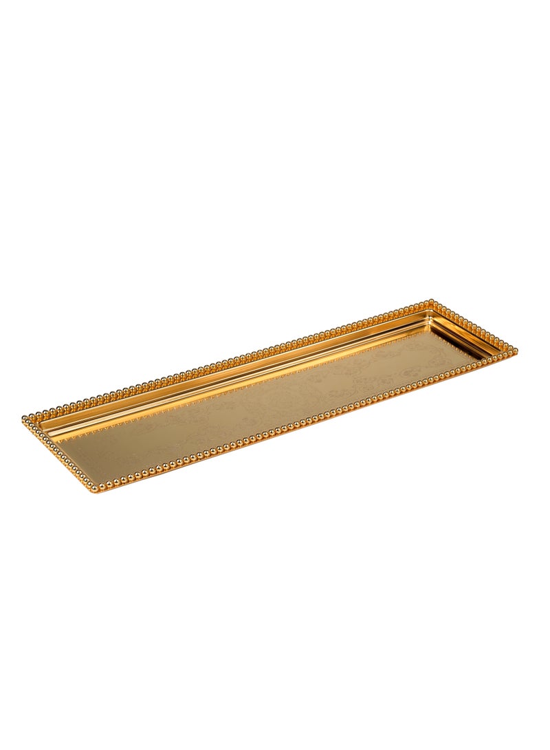 ZOLTEN SILVERPLATED RECTANGLE TRAY GOLD COLOUR 40X17 CM - Image 1
