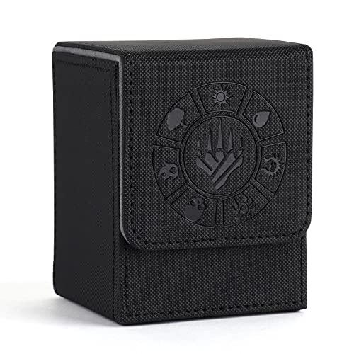 Arkeiliy Card Deck Box 110 Storage MTG Deck Box with 50 Pcs Card Sleeve Collectible Trading Card Cases for Magic Commander and More Black - Image 1